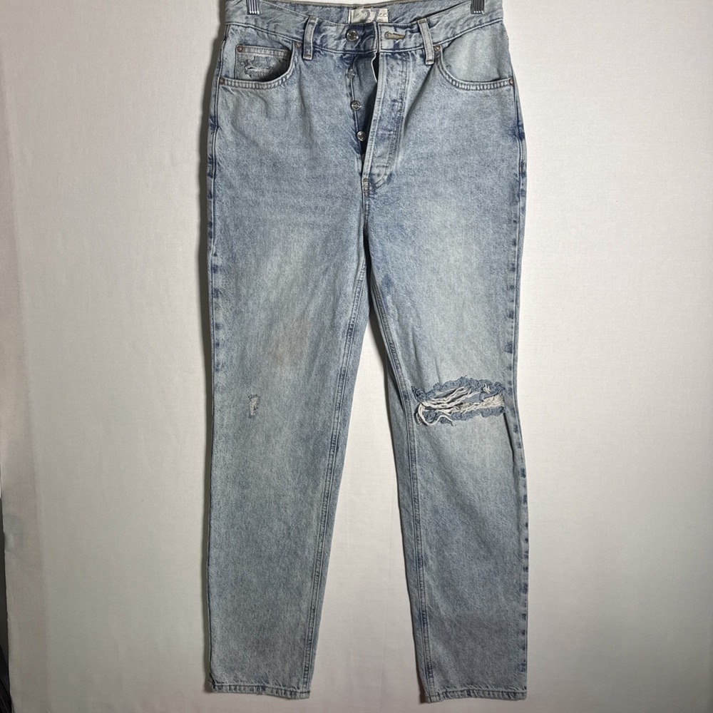Distressed We The Free Twenty Seven Button Fly Jeans Womens 27 By Free People